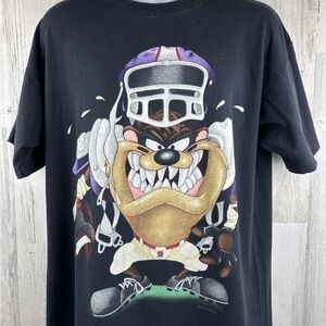 Tasmanian Devil Football Graphic Tee - Black